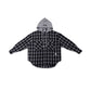 "ROCKS PEACE" CHECK SHIRT WITH SWEAT HOOD