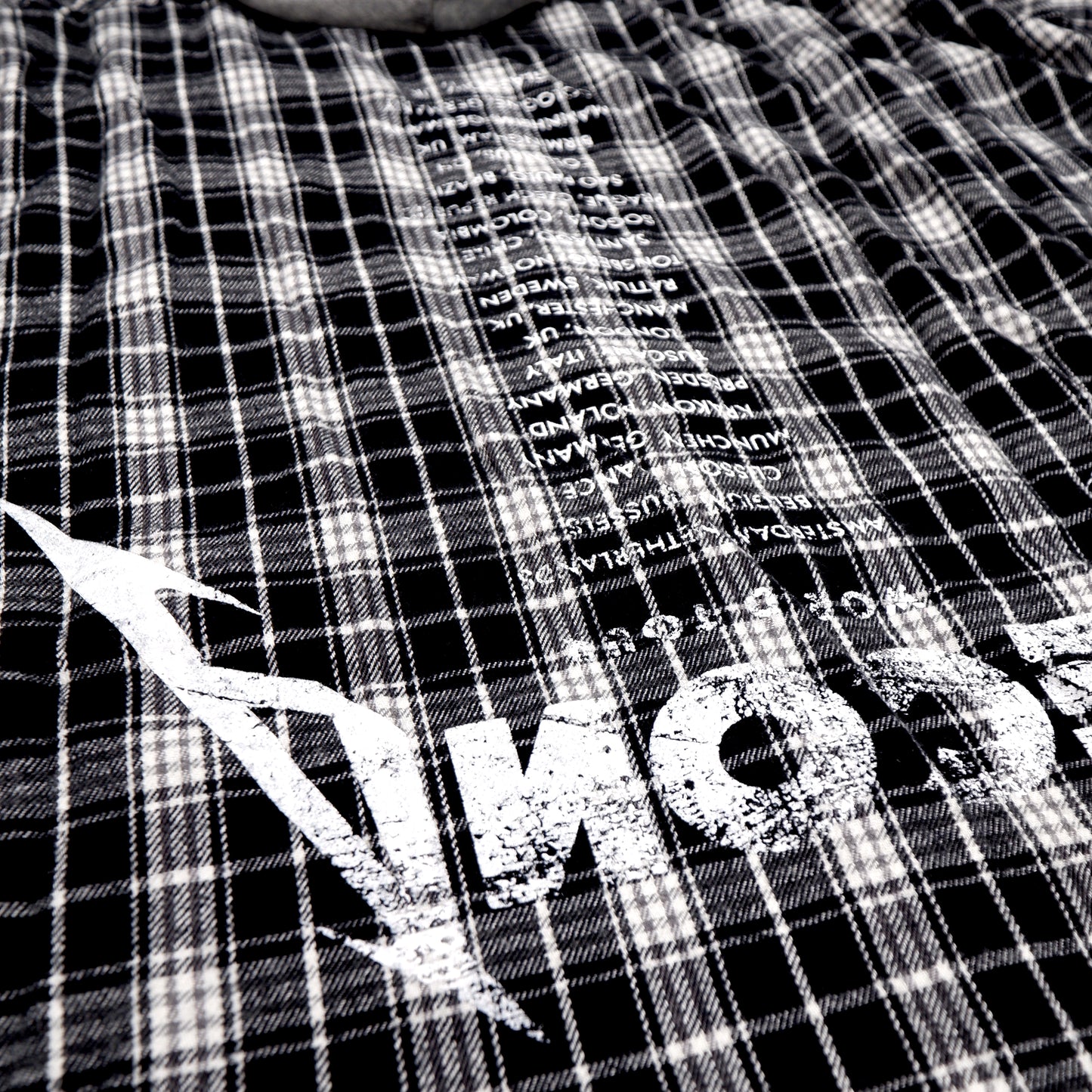 "ROCKS PEACE" CHECK SHIRT WITH SWEAT HOOD