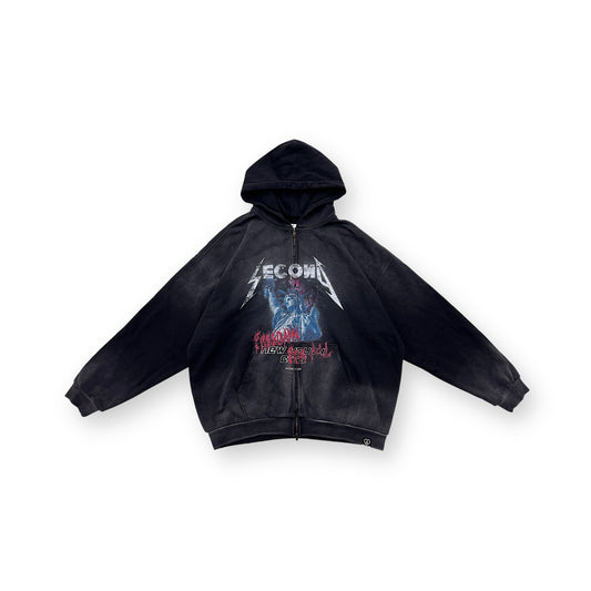 "FREEDAMN ME" WASHED ZIP UP JACKET