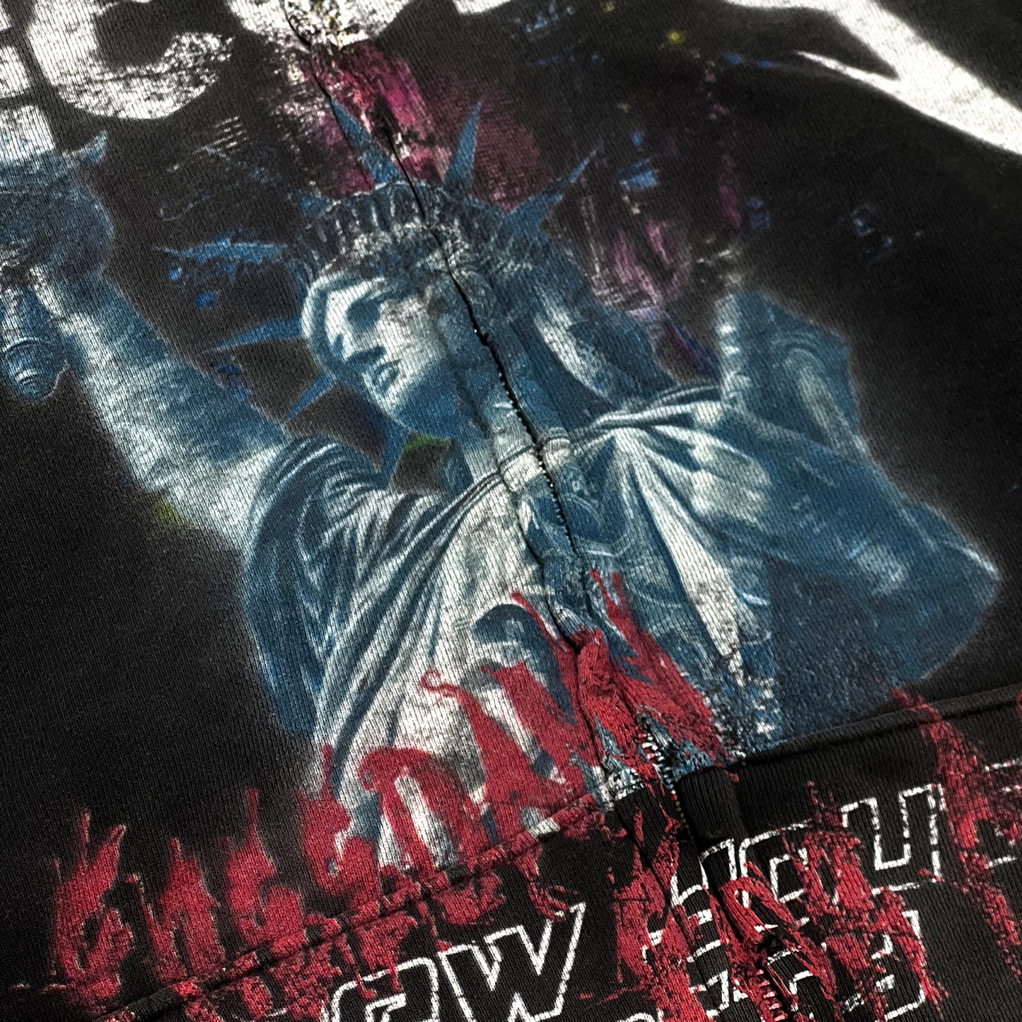 "FREEDAMN ME" WASHED ZIP UP JACKET