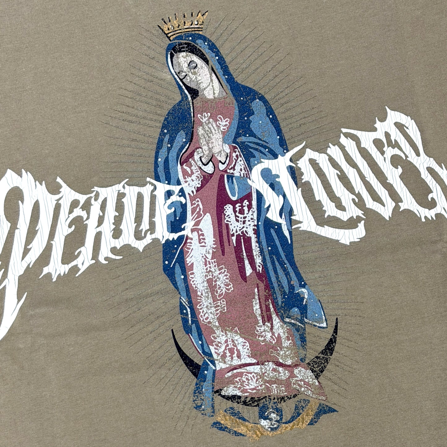 2ND CLOSET "PEACE MARIA" PRINTED WASHED T-SHIRT