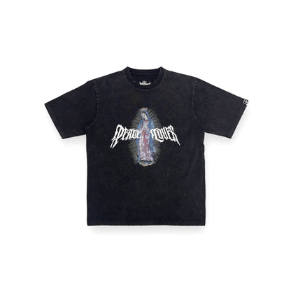 2ND CLOSET "PEACE MARIA" PRINTED WASHED T-SHIRT