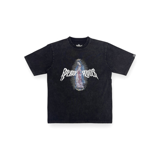 2ND CLOSET "PEACE MARIA" PRINTED WASHED T-SHIRT