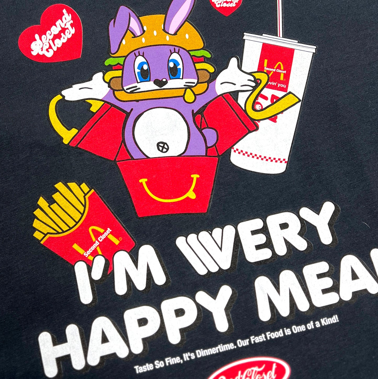 "VERY HAPPY MEAL"PRINTED T-SHIRT
