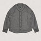 WOODBLOCK WOOL STRIPE BASEBALL SHIRT - GREY