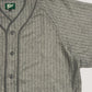 WOODBLOCK WOOL STRIPE BASEBALL SHIRT - GREY