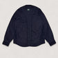 WOODBLOCK WOOL STRIPE BASEBALL SHIRT - NAVY