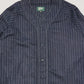 WOODBLOCK WOOL STRIPE BASEBALL SHIRT - NAVY