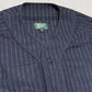 WOODBLOCK WOOL STRIPE BASEBALL SHIRT - NAVY