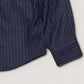 WOODBLOCK WOOL STRIPE BASEBALL SHIRT - NAVY