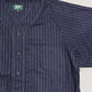 WOODBLOCK WOOL STRIPE BASEBALL SHIRT - NAVY