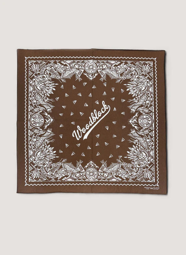 WOODBLOCK BANDANA SCARF