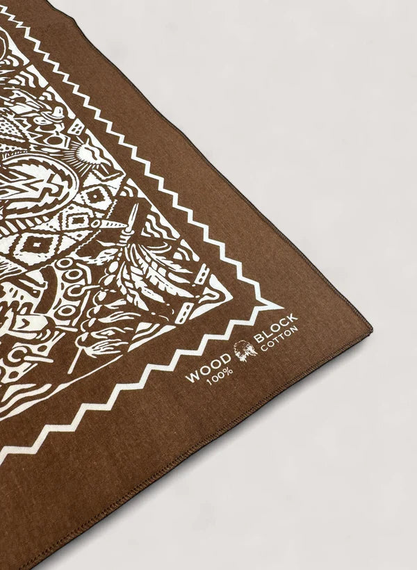 WOODBLOCK BANDANA SCARF