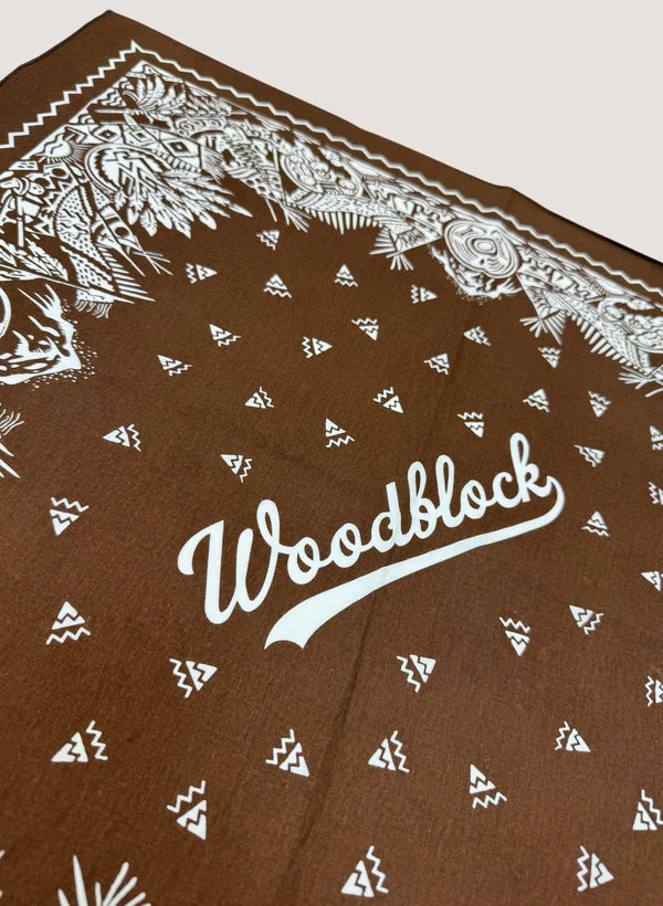 WOODBLOCK BANDANA SCARF