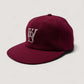 WOODBLOCK CLASSIC WB LOGO WOOL CAP - BURGUNDY