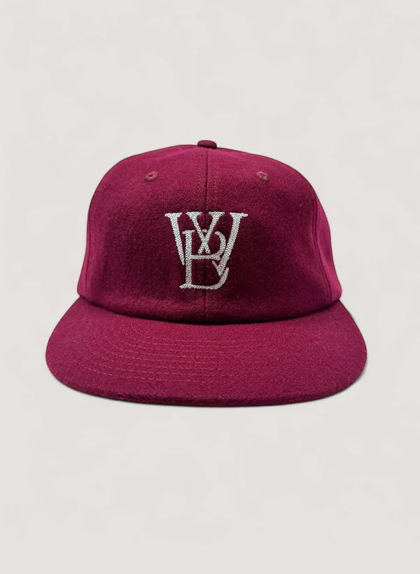 WOODBLOCK CLASSIC WB LOGO WOOL CAP - BURGUNDY