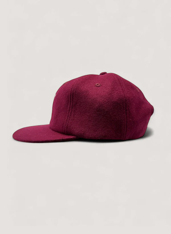 WOODBLOCK CLASSIC WB LOGO WOOL CAP - BURGUNDY