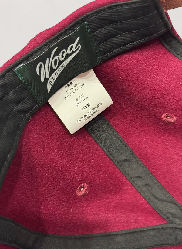 WOODBLOCK CLASSIC WB LOGO WOOL CAP - BURGUNDY