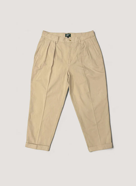 WOODBLOCK 2TUCK CHINO TROUSERS - KHAKI