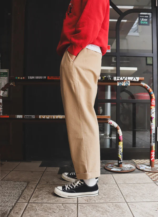 WOODBLOCK 2TUCK CHINO TROUSERS - KHAKI