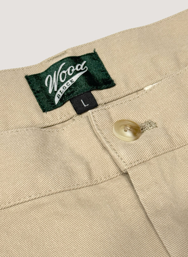 WOODBLOCK 2TUCK CHINO TROUSERS - KHAKI