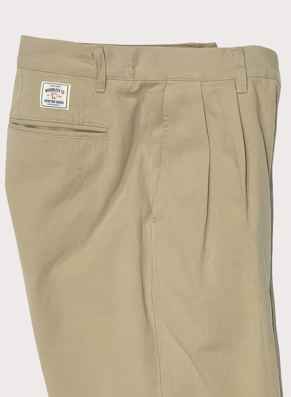 WOODBLOCK 2TUCK CHINO TROUSERS - KHAKI