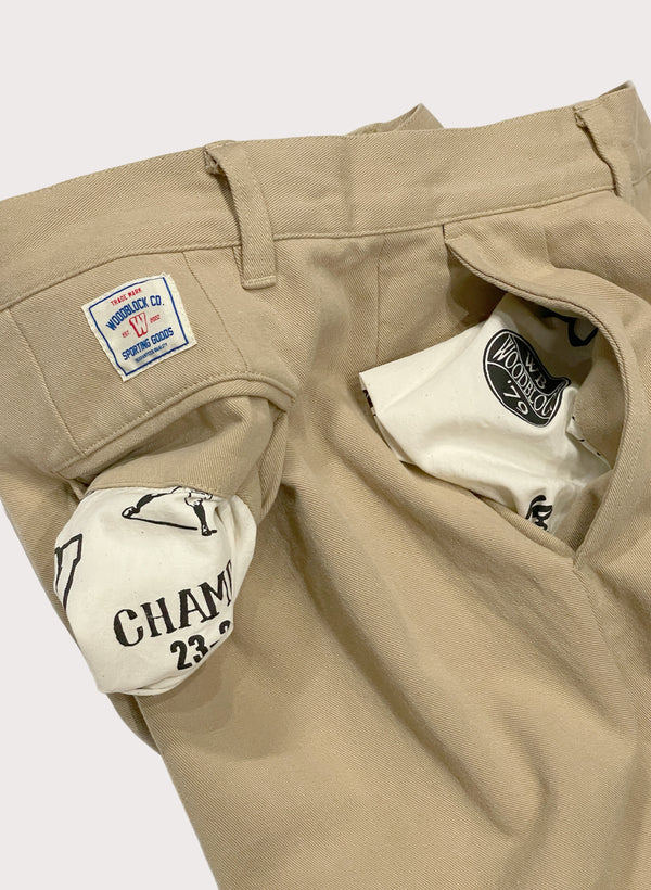 WOODBLOCK 2TUCK CHINO TROUSERS - KHAKI