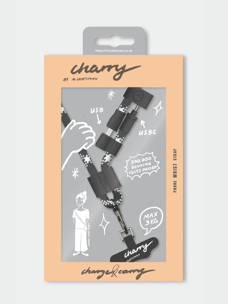 M.Craftsman Charry 2 in 1 Charging Cable + Crossbody Phone Strap