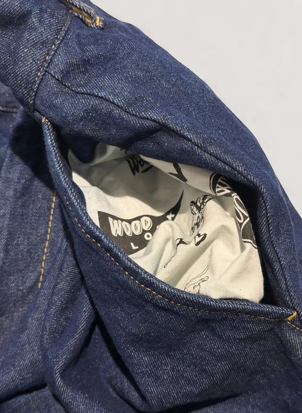 WOODBLOCK 2TUCK DENIM TROUSER - DARK INDIGO