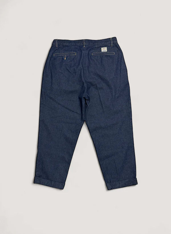 WOODBLOCK 2TUCK DENIM TROUSER - DARK INDIGO