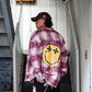 "LOVE PEACE SMILEY" PRINTED FLANNEL SHIRT