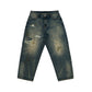 TRASHED DENIM PANTS
