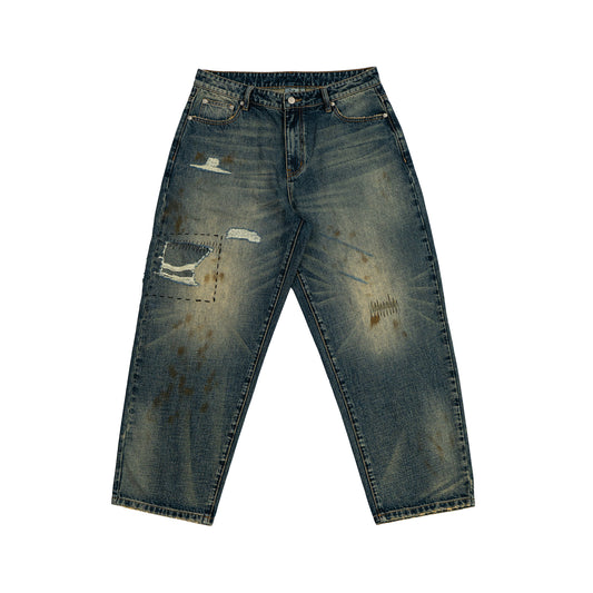 TRASHED DENIM PANTS