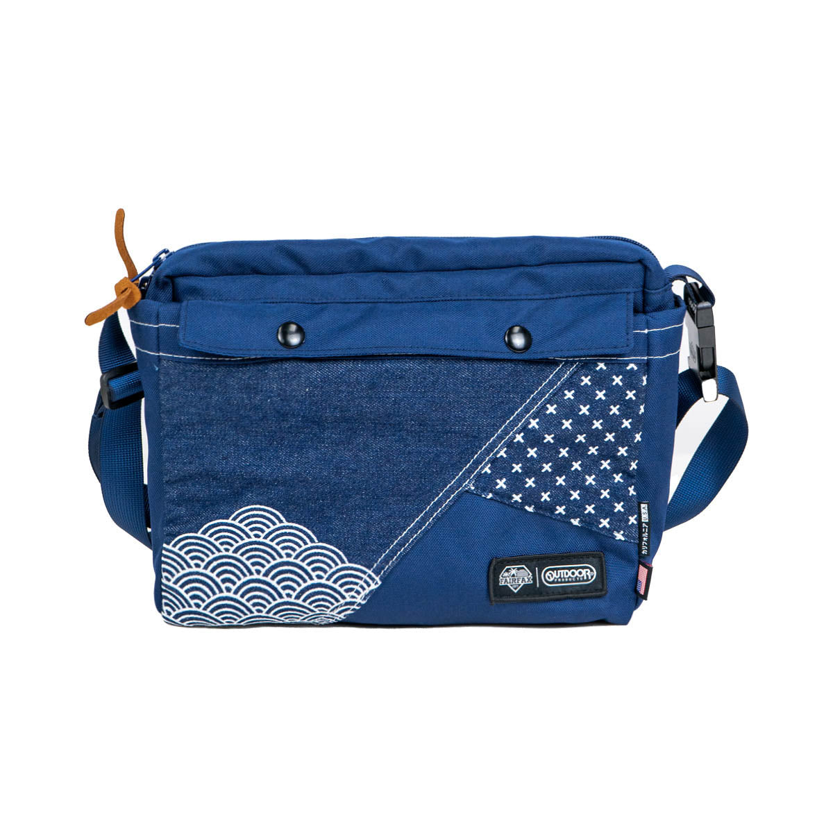 FF1410 FAIRFAX x OUTDOOR 50TH SASIKO 2 WAY MESSENGER TOTE