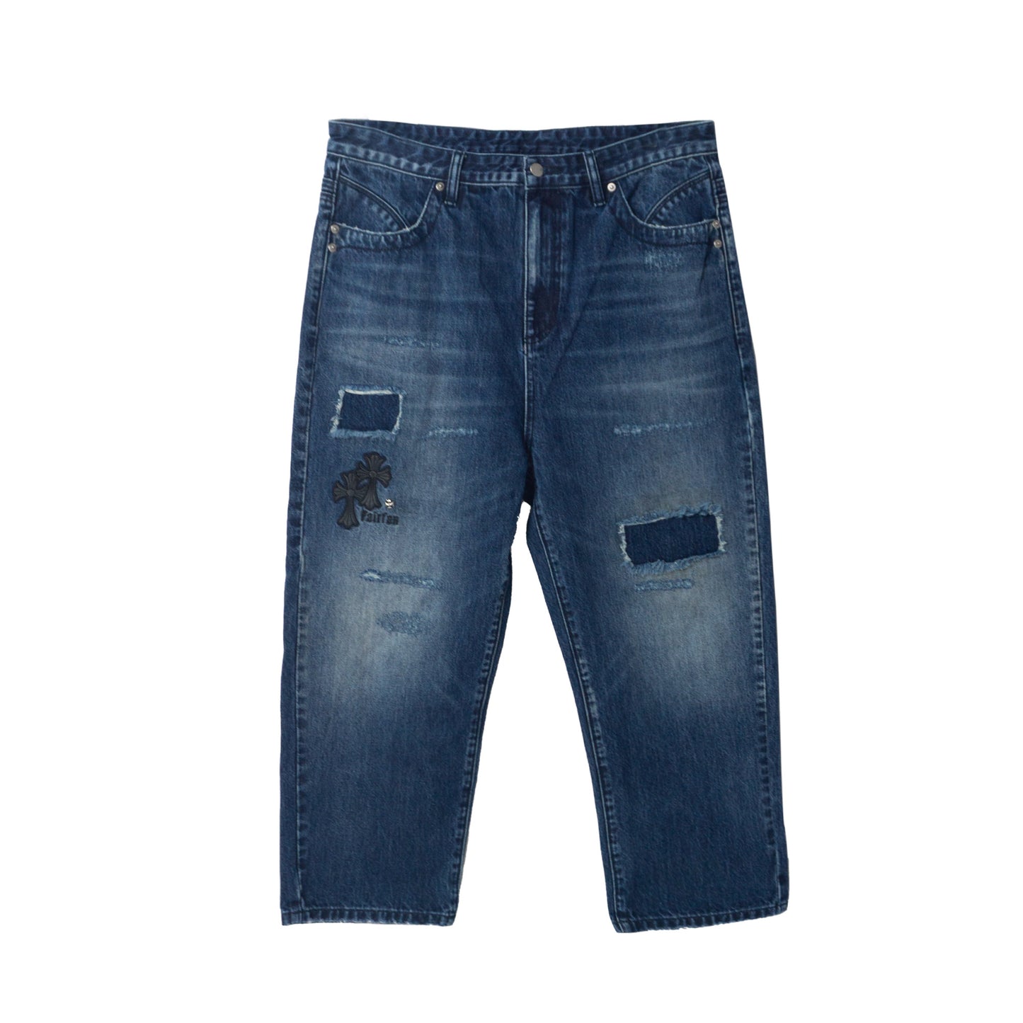 FAIRFAX DOUBLE CROSS DISTRESSED JEANS