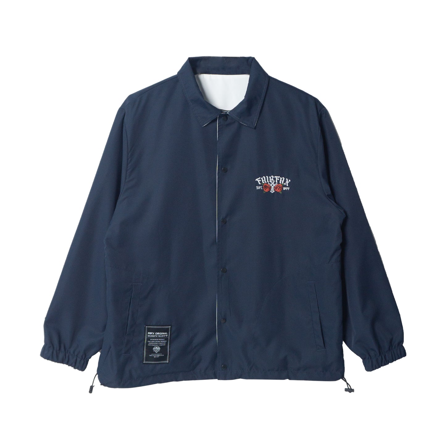 FAIRFAX ROCKER REVERSIBLE COACH JACKET WHITE/NAVY - FFJK29