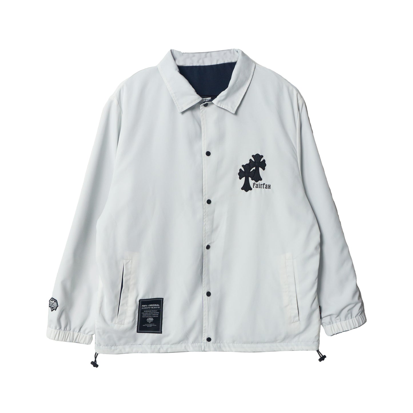 FAIRFAX ROCKER REVERSIBLE COACH JACKET WHITE/NAVY - FFJK29