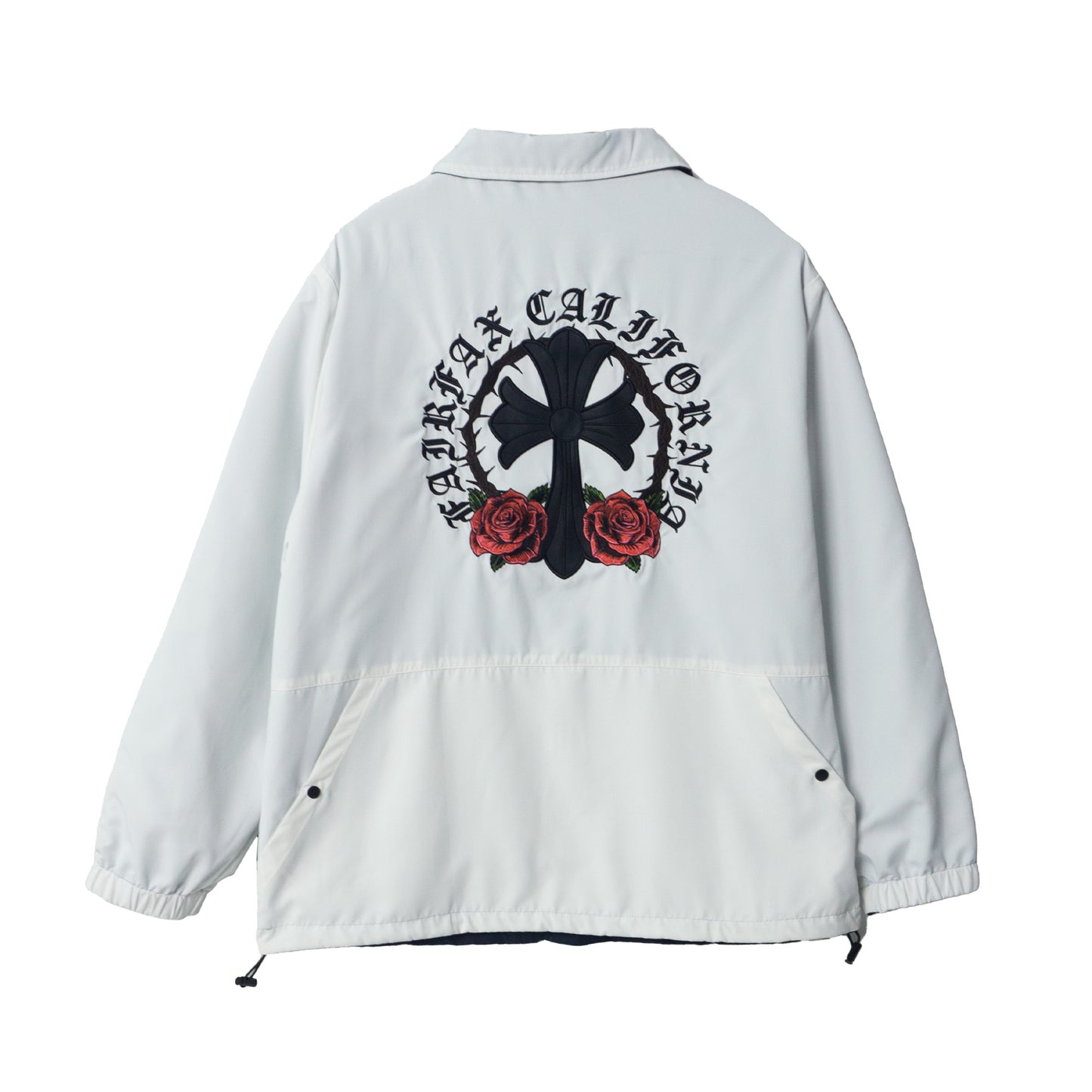 FAIRFAX ROCKER REVERSIBLE COACH JACKET WHITE/NAVY - FFJK29