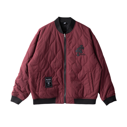 FAIRFAX DOUBLE CROSS REVERSIBLE FLIGHT JACKET - BLACK/WINE