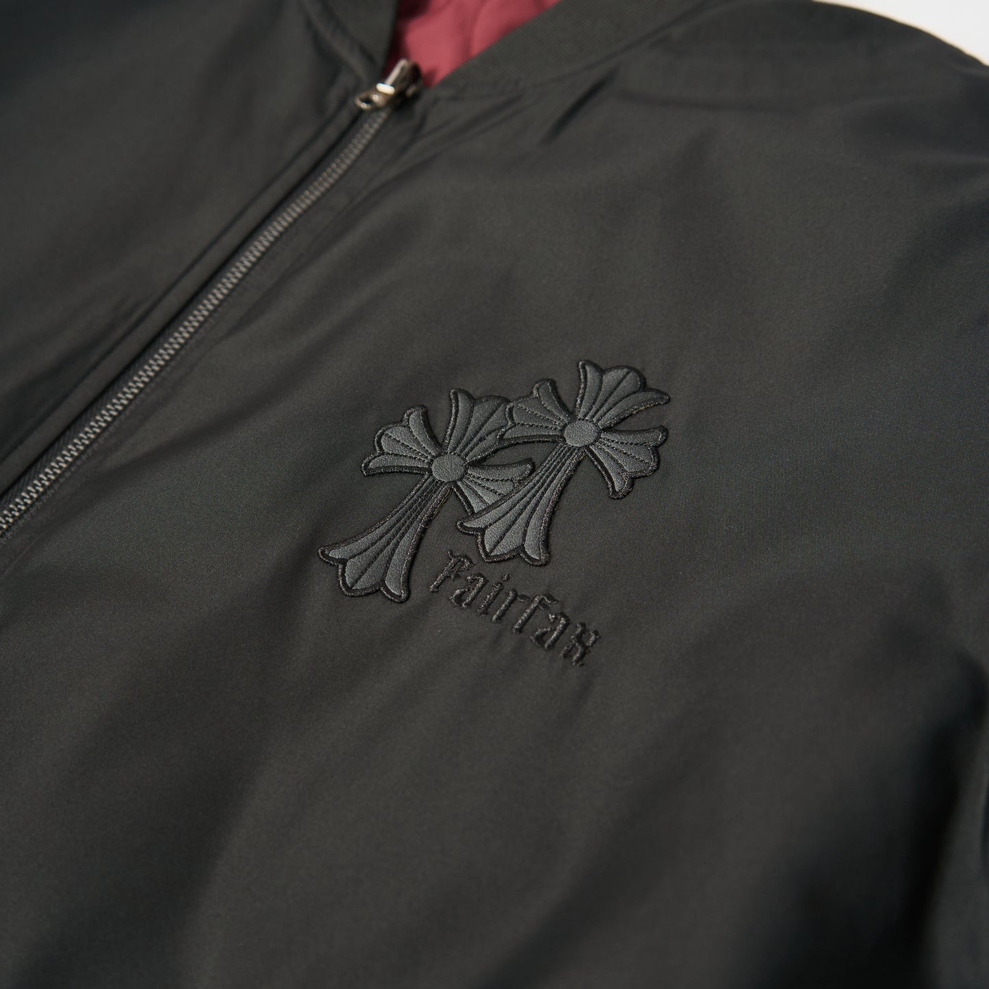 FAIRFAX DOUBLE CROSS REVERSIBLE FLIGHT JACKET - BLACK/WINE