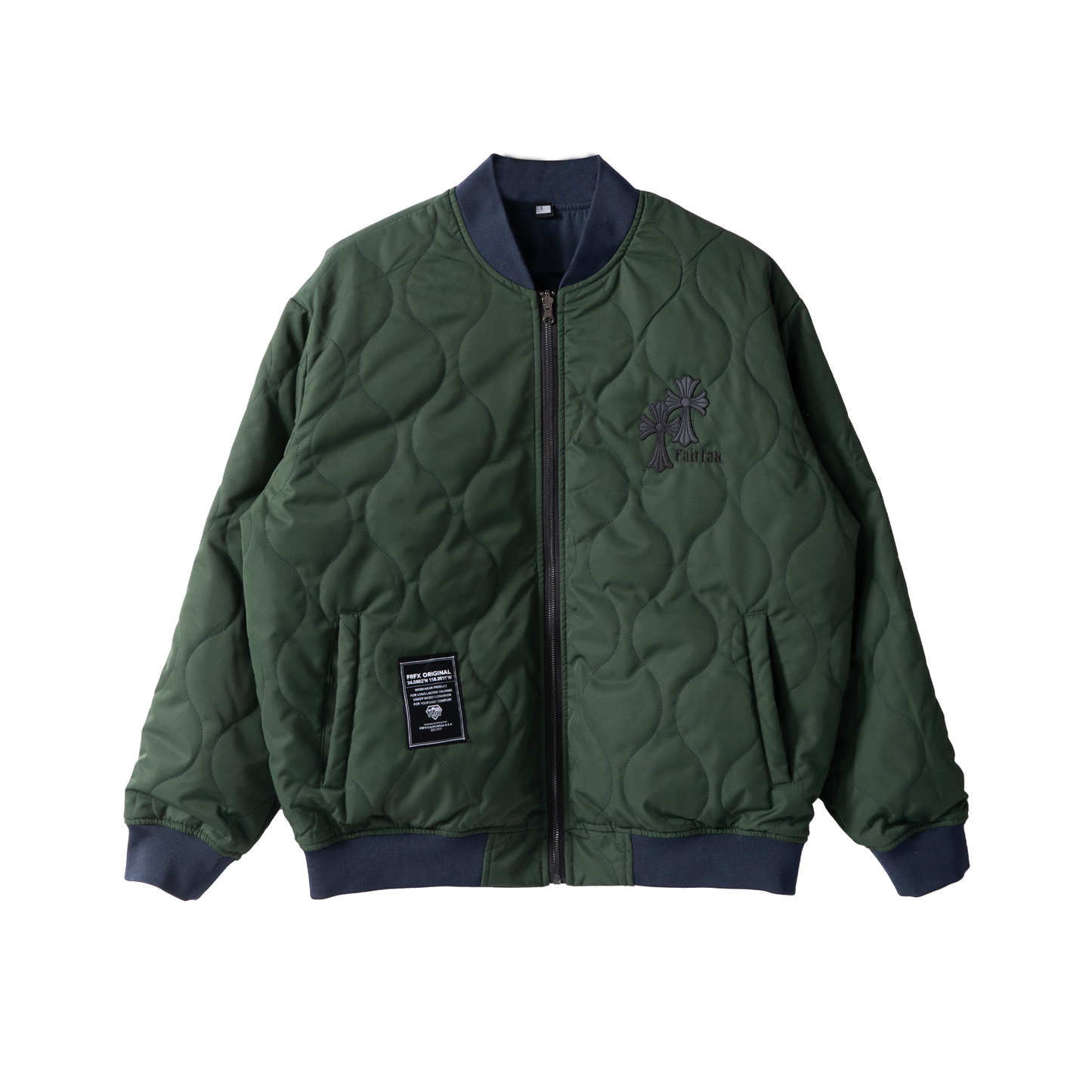 FAIRFAX DOUBLE CROSS REVERSIBLE FLIGHT JACKET - NAVY/ARMY GREEN