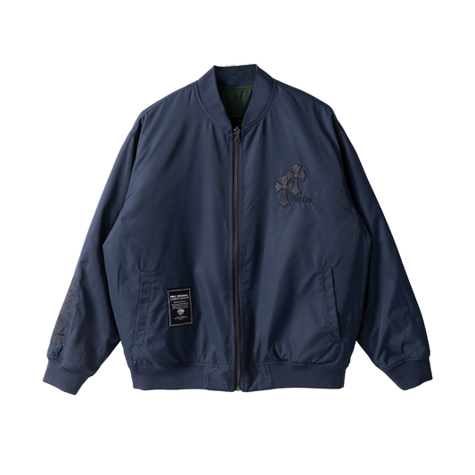 FAIRFAX DOUBLE CROSS REVERSIBLE FLIGHT JACKET - NAVY/ARMY GREEN