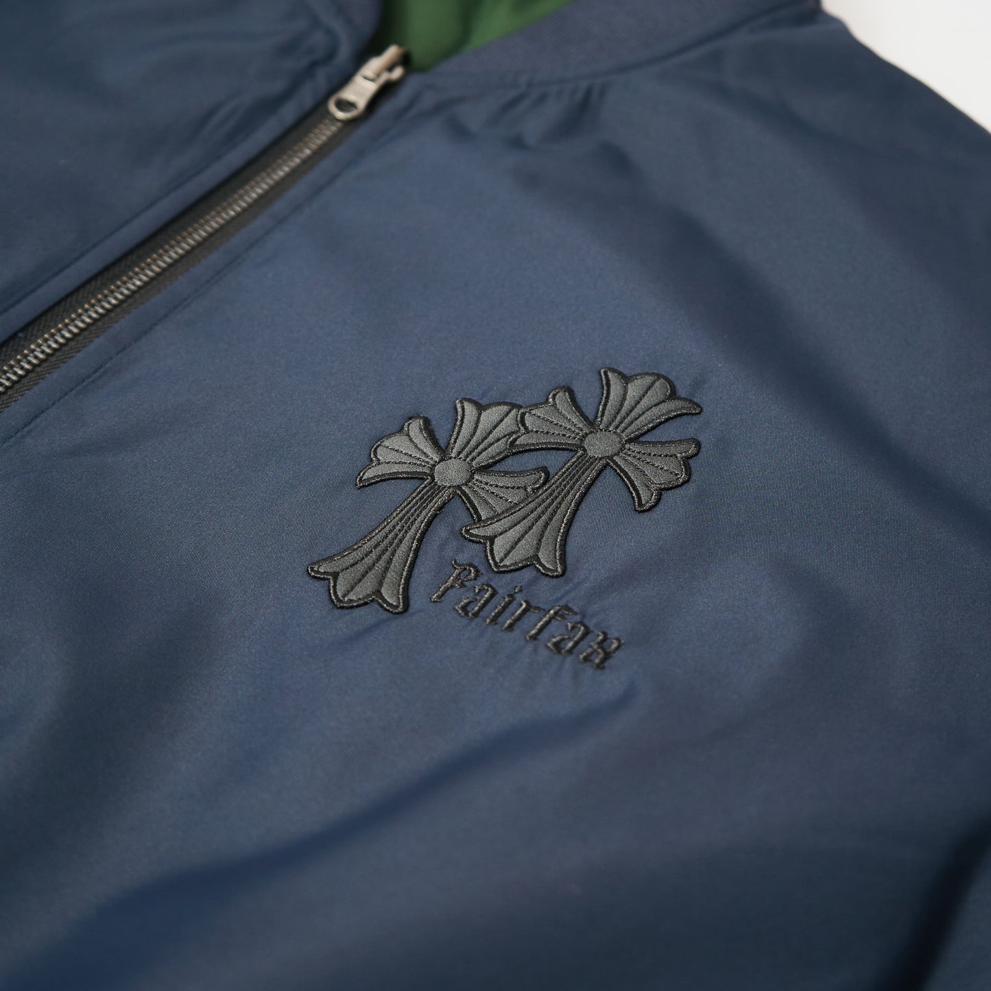 FAIRFAX DOUBLE CROSS REVERSIBLE FLIGHT JACKET - NAVY/ARMY GREEN