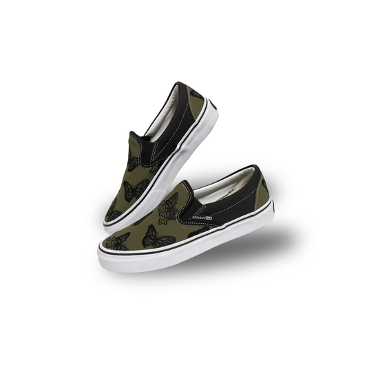 BUTTERFLY EMB. SLIP ON SNEAKERS - FFSE04