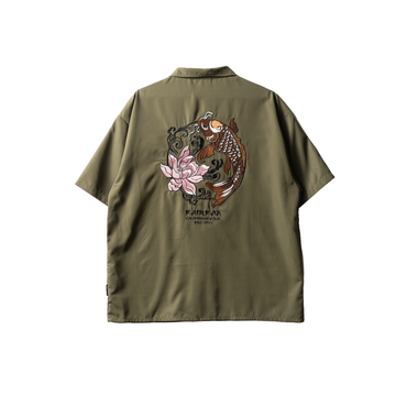 KOI OPEN COLLAR EMB. SHIRT - FFSH34