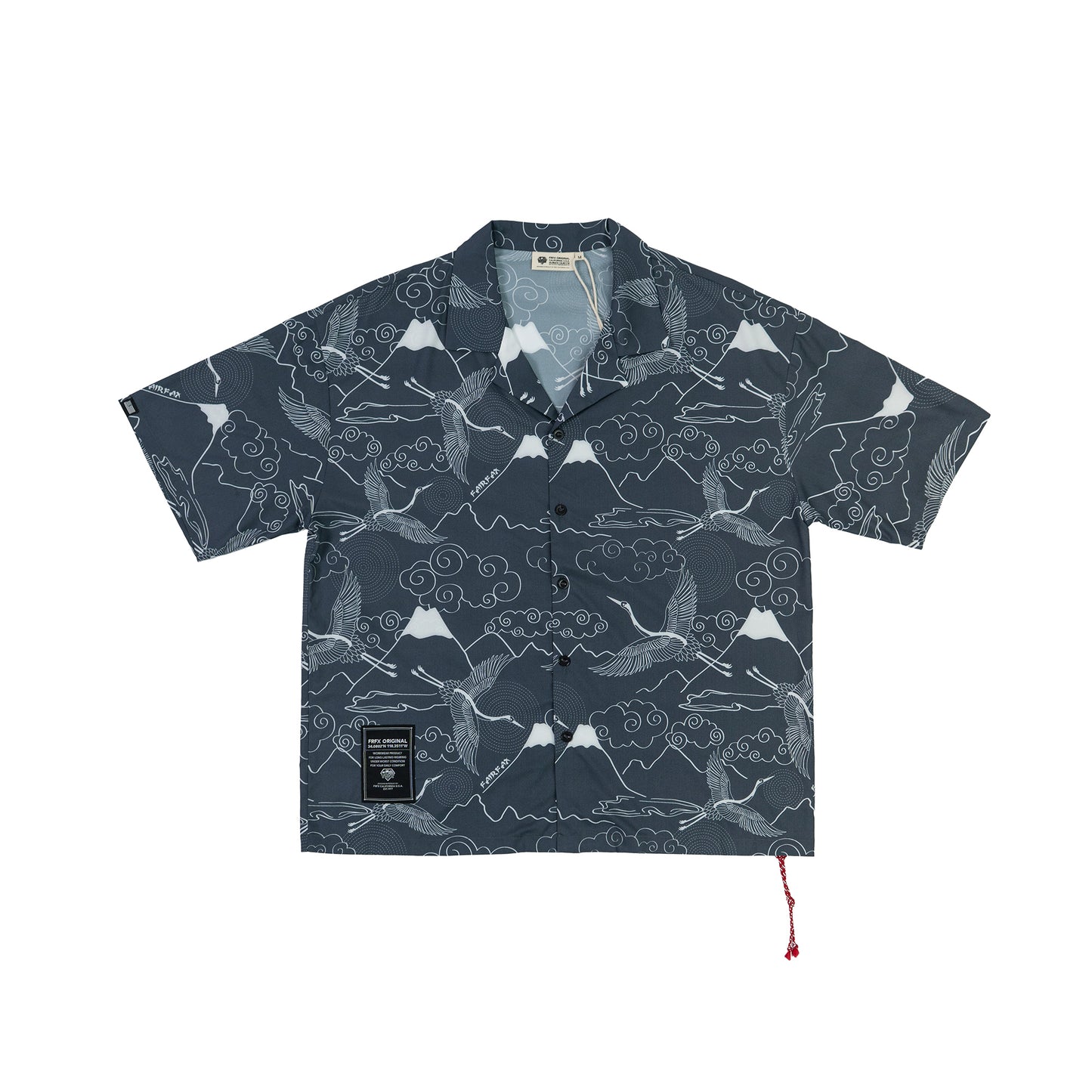 FUJISAN AND CRANE PRINT SHIRT