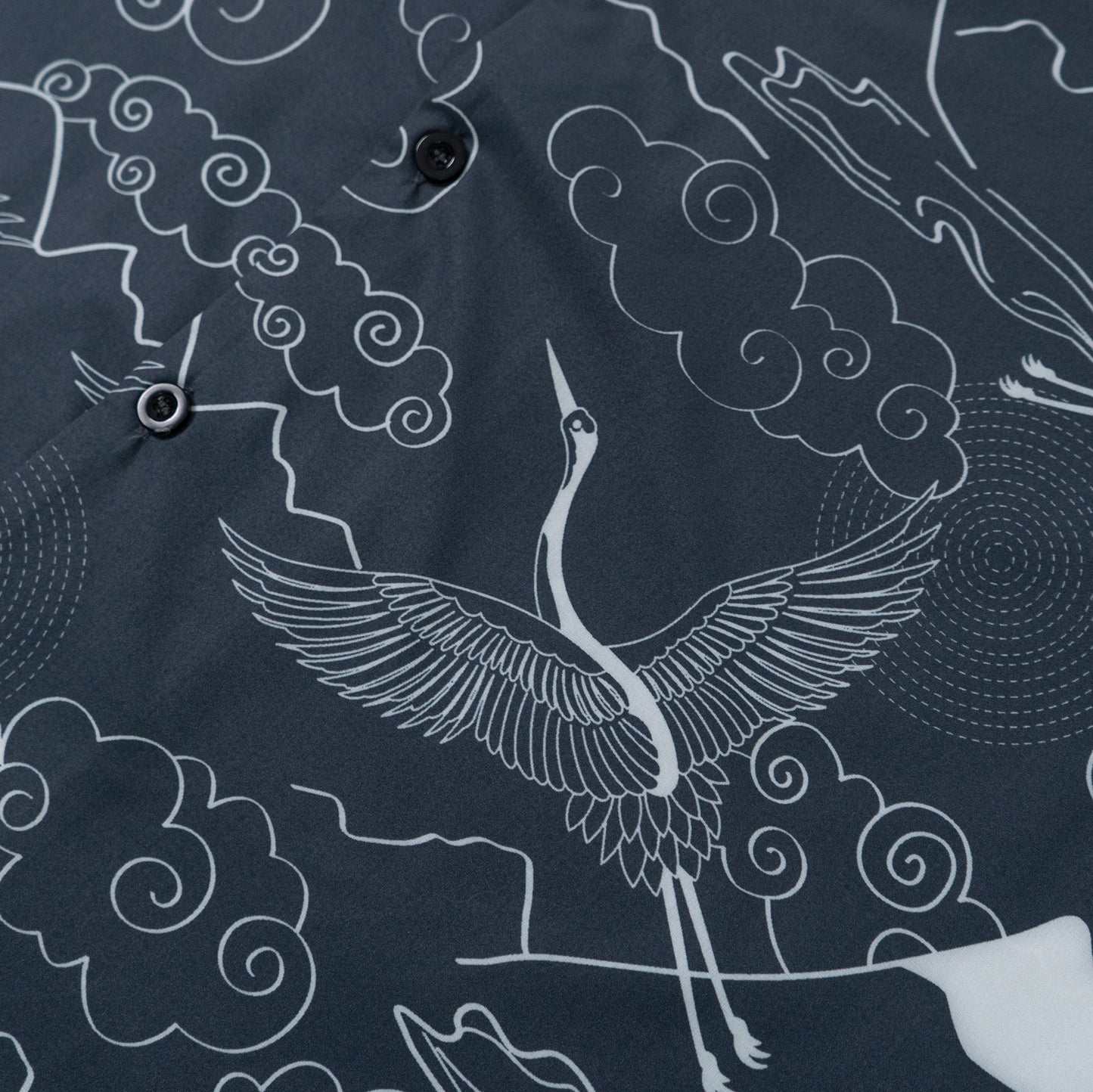 FUJISAN AND CRANE PRINT SHIRT