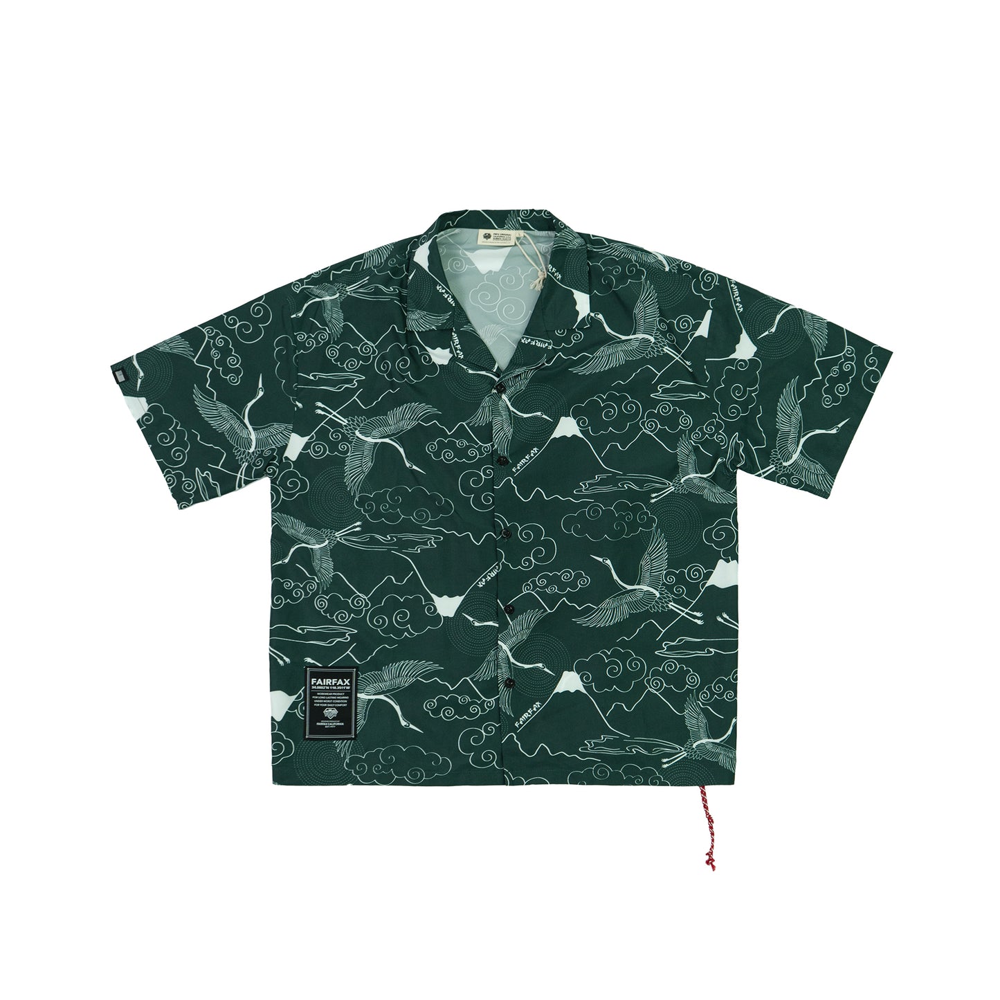 FUJISAN AND CRANE PRINT SHIRT