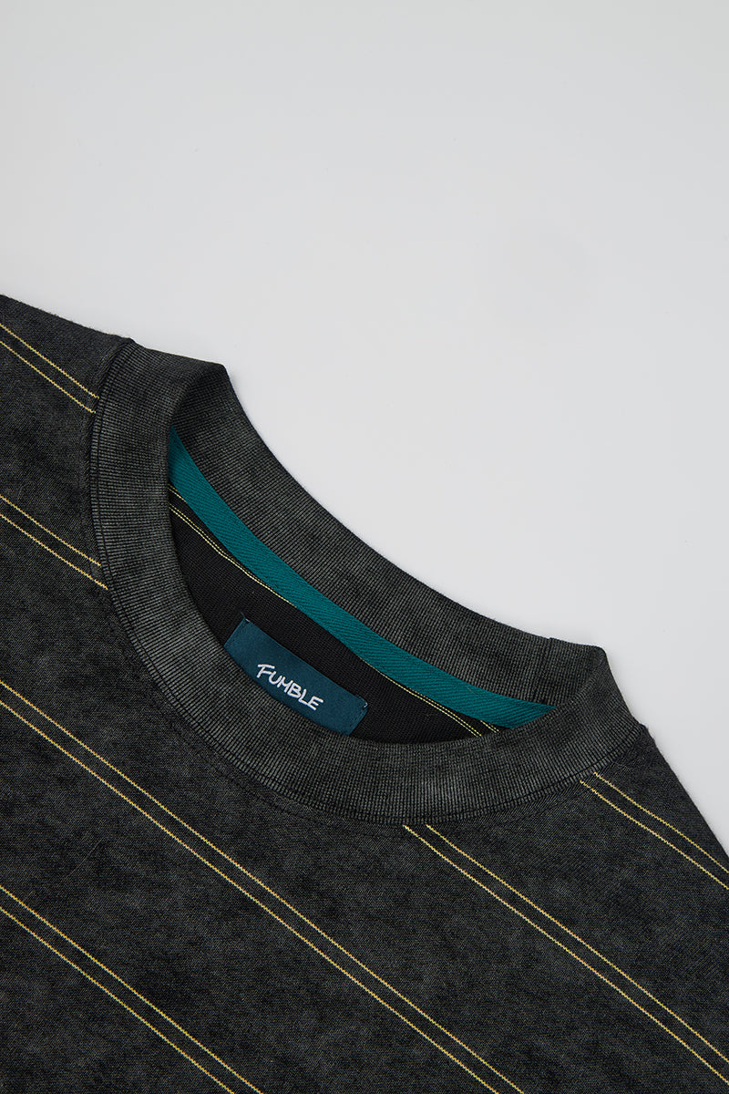 FUMBLE WASHED STRIPE JP FUM LONG SLEEVE TEE - GREY