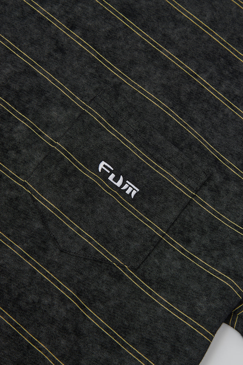 FUMBLE WASHED STRIPE JP FUM LONG SLEEVE TEE - GREY